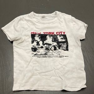 White crop top with nyc